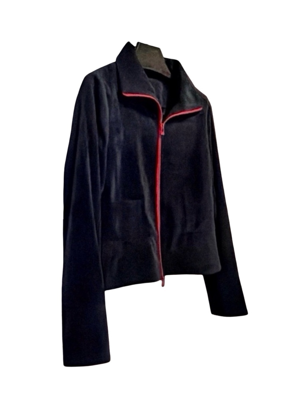 600 West Women's Black Velour Track Suit Set | Red Zip | Jacket M | Pants 6 - Picture 6 of 16